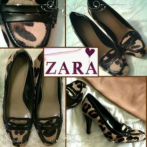 Striking ZARA Leopard Pony Hair Heels